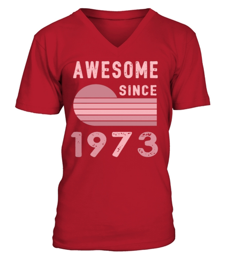 1973 Birthday Retro Vintage Gift V-Neck T-shirt