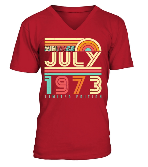 1973 In July Vintage V-Neck T-shirt