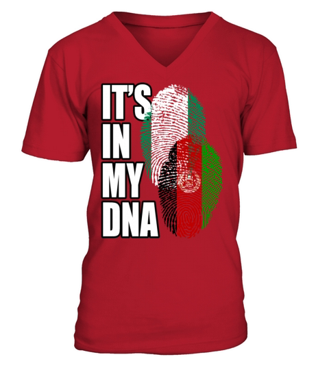 Afghan And Nigerian Mix Heritage DNA Flag V-Neck T-shirt