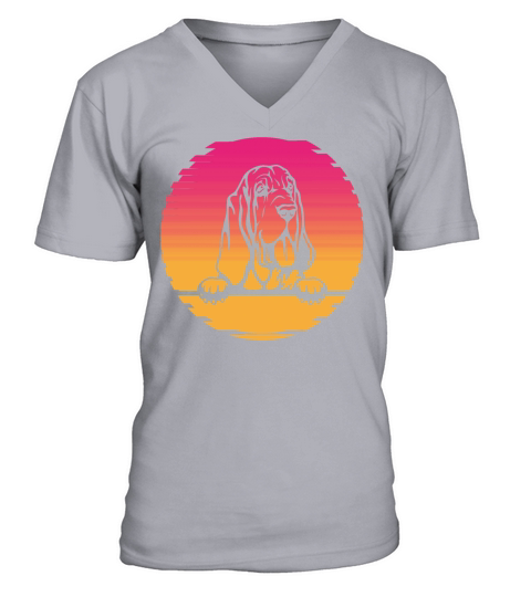 Bloodhound Head In A Cool Design V-Neck T-shirt