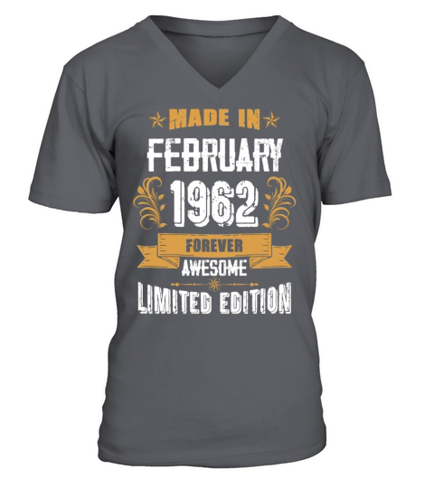 February 1962 Vintage Birthday Present V-Neck T-shirt