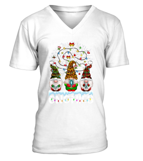 Hanging With My Gnomies Nordic Santa Gnome Christm V-Neck T-shirt