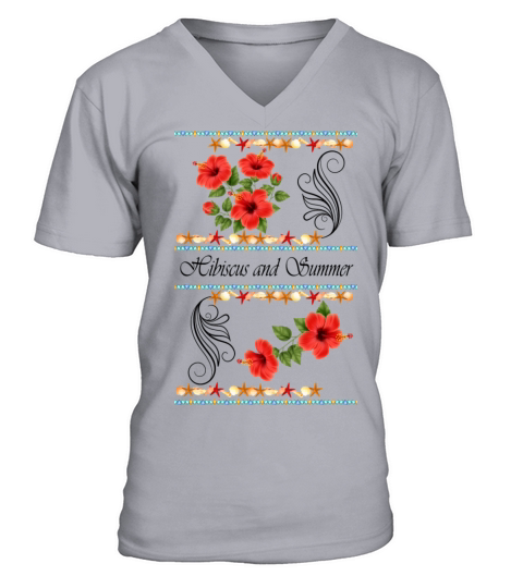 Hibiscus and Summer - Vintage V-Neck T-shirt