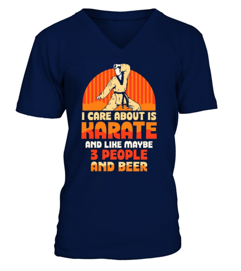 Karate and like maybe 3 people and beer V-Neck T-shirt