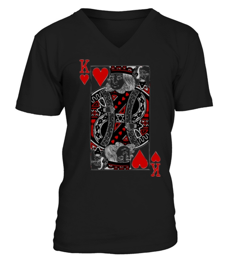 king of hearts Valentines Day V-Neck T-shirt