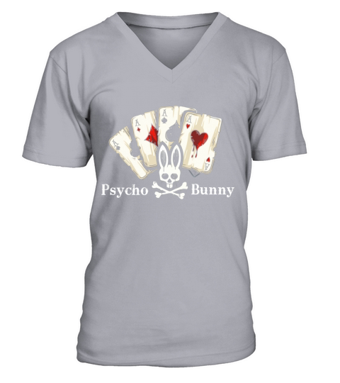 Psycho Bunny Gambler Funny V-Neck T-shirt