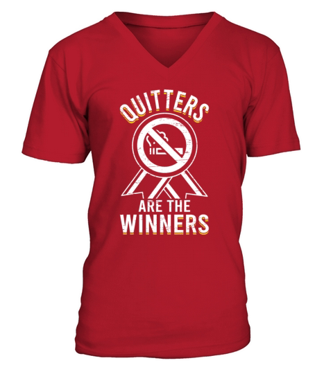 Quitters Are The Winners Support Lung Cancer V-Neck T-shirt