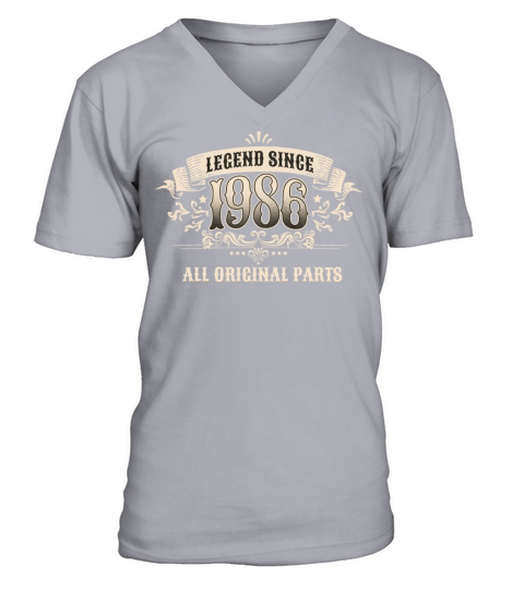 Retro Vintage Legend Since 1986 Original Parts V-Neck T-shirt