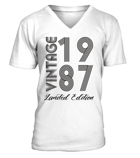 Vintage 1987 Vintage Birthday Retro Vintage V-Neck T-shirt