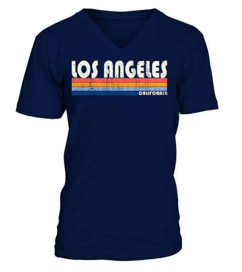 Vintage 70S 80S Style Los Angeles Ca V-Neck T-shirt