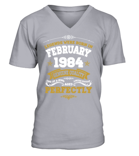 Vintage Aged To Perfection Ferbuary 1984 V-Neck T-shirt