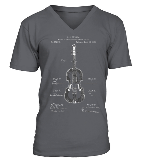 Vintage Patent Print 1888 Violin Player V-Neck T-shirt