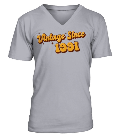 Vintage since 1991 32 Years Old - Groovy 32nd V-Neck T-shirt