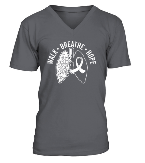 Walk Breathe Hope Support Lung Cancer Awareness V-Neck T-shirt