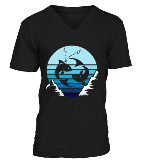 Zodiac Pisces Star Sign V-Neck T-shirt