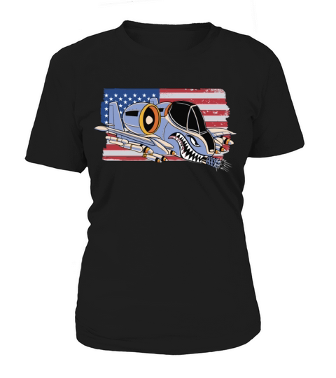A-10 Warthog Airplane USA Flag A10 Thunderbird Women's T-Shirt