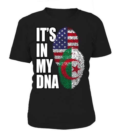 Algerian And American Mix Heritage DNA Flag Women's T-Shirt