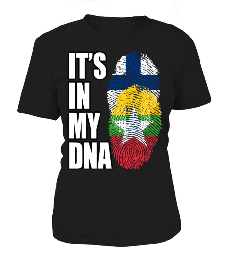 Finland And Burmese Mix Heritage DNA Flag Women's T-Shirt