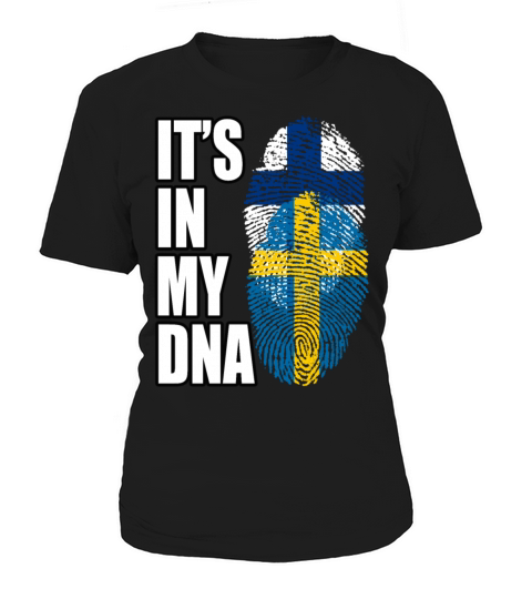 Finland And Swedish Mix Heritage DNA Flag Women's T-Shirt
