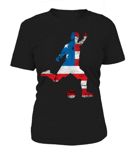 USA Flag Soccer Player American Patriotic Vintage Women's T-Shirt