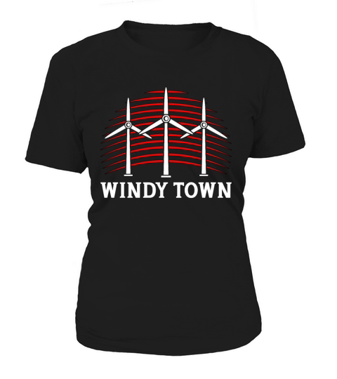Wind Turbine Tech Windy Town Windmill Green Energy Women's T-Shirt