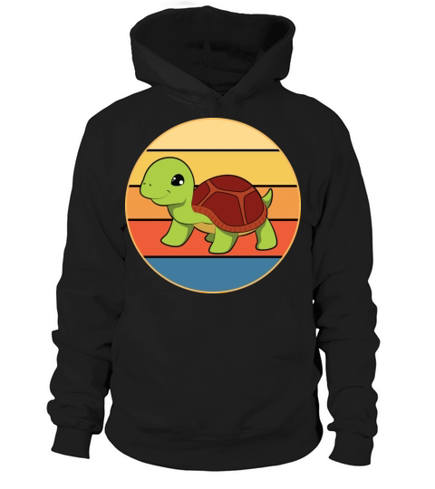 Cute Turtle Vintage Retro Sunset Marine Animal Hoodie Unisex