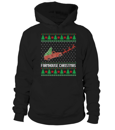 Farmhouse Christmas ugly Hoodie Unisex