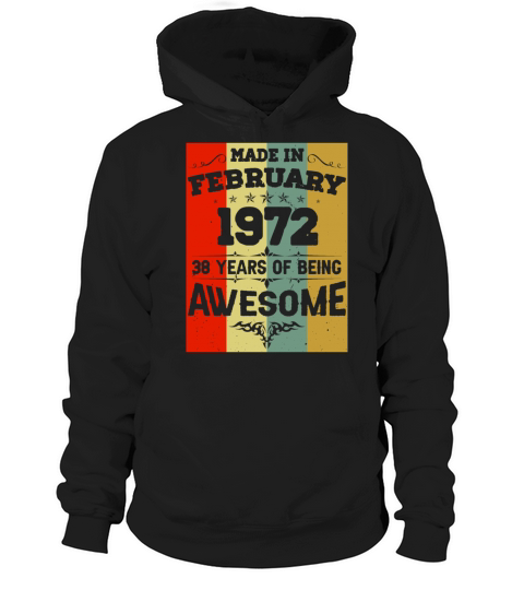 February 1972 Vintage Birthday Present Hoodie Unisex