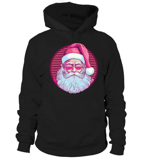 Merry Christmas Retro vintage pink santa claus Hoodie Unisex