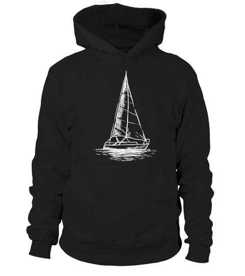 Sailor Boating Anchor - Simple Line Drawing Sailbo Hoodie Unisex