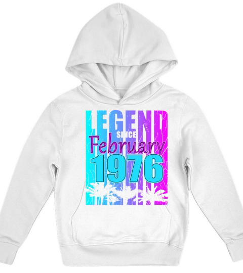 1976 Born Legend February Vintage Kids Hoodie