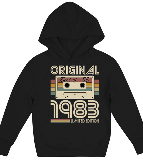 40th birthday vintage 1983 original best of 1983 Kids Hoodie