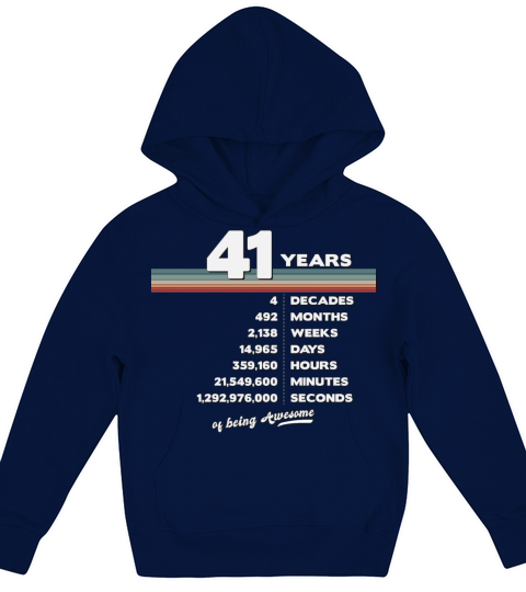 41st Birthday Vintage 41 Years Old Retro 492 Kids Hoodie