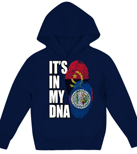 Belizean And Angolan Mix Heritage DNA Flag Kids Hoodie