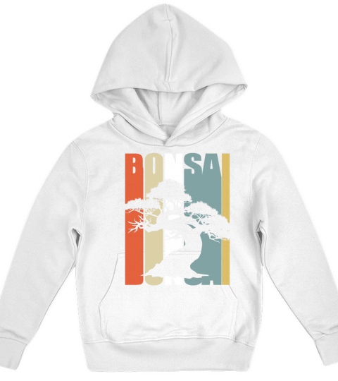Bonsai Tree Vintage Retro Colorful Japanese Garden Kids Hoodie