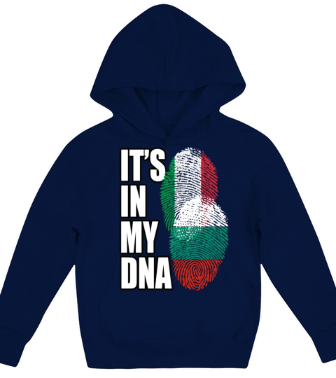 Bulgarian And Italian Mix Heritage DNA Flag Kids Hoodie
