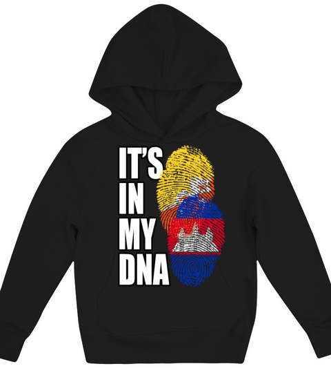 Cambodian And Bhutanese Mix Heritage DNA Flag Kids Hoodie