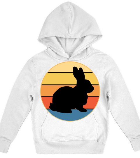 Cute Rabbit Bunny Retro Sunset Vintage Animal Pet Kids Hoodie