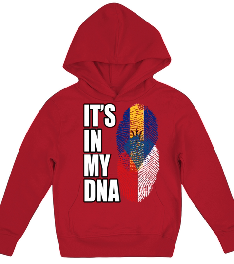 Czech And Barbadian Mix Heritage DNA Flag Kids Hoodie