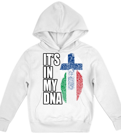 Finland And Italian Mix Heritage DNA Flag Kids Hoodie