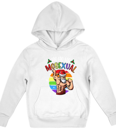 Ho Ho Ho Mosexual Gay Santa LGBT Pun Gay Christmas Kids Hoodie