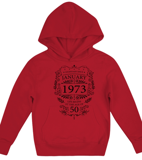 January 1973 Birthday Vintage 50th Birthday Kids Hoodie