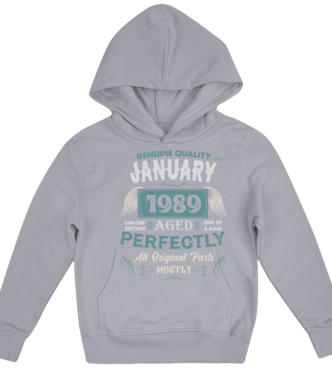 January 1989 Vintage Birthday Present Kids Hoodie