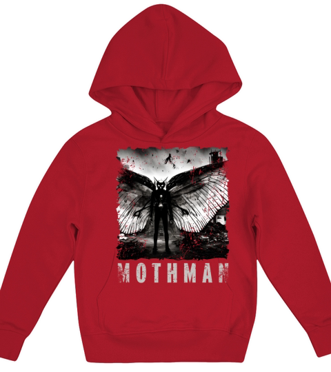 Mothman Distressed Creepy Sighting Photo Cryptid Kids Hoodie