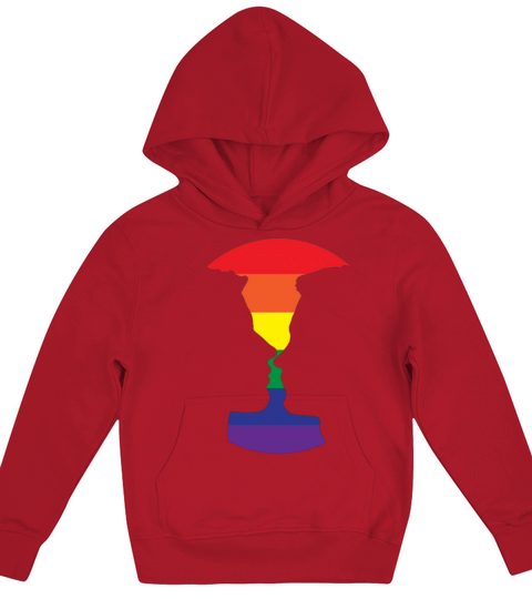 Rainbow Love - Silhouette of Two People Kids Hoodie