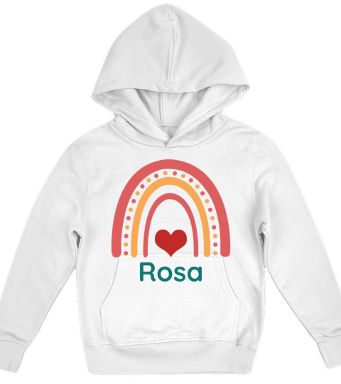 Rosa Vintage Boho Rainbow Kids Hoodie