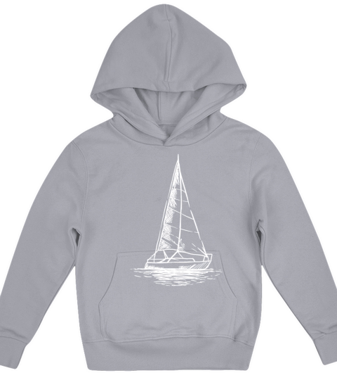 Sailor Boating Anchor - Simple Line Drawing Sailbo Kids Hoodie