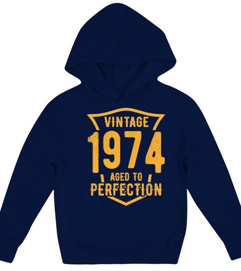 Vintage 1974 Aged To Perfection 49th Birthday Kids Hoodie