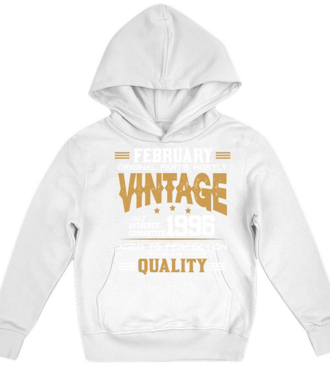 Vintage Aged To Perfection February 1996 Kids Hoodie