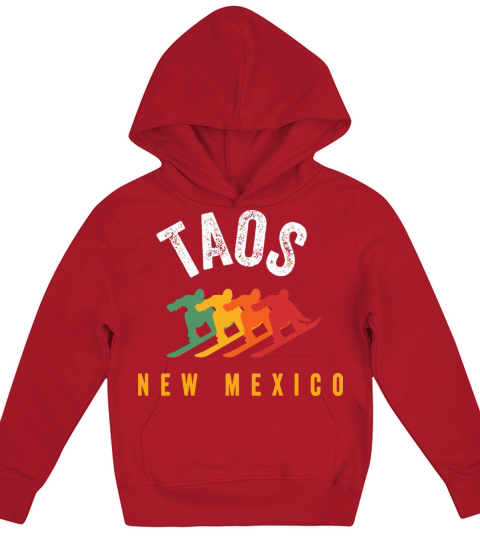 Vintage Taos Nm Us New Mexico Ski Snowboard Mounta Kids Hoodie